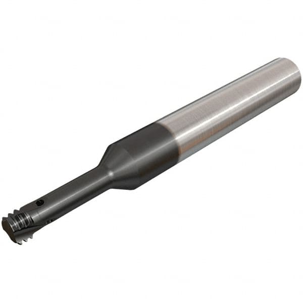 Iscar - UNJ, 5.1mm Cutting Diam, 3 Flute, Solid Carbide Helical Flute Thread Mill - Internal Thread, 16mm LOC, 64mm OAL, 8mm Shank Diam - Makers Industrial Supply