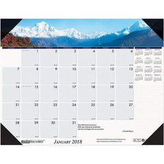 House of Doolittle - 12 Sheet, 22 x 17", Desk Pad Calendar - Mountains - Makers Industrial Supply