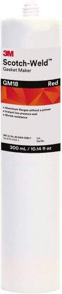 3M - 10.58 oz Cartridge Red Dimethacrylate Ester Anaerobic Gasket Marker - 65 to 300°F Operating Temp, 24 hr Full Cure Time - Makers Industrial Supply