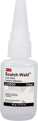 3M - 0.71 oz Bottle Clear Instant Adhesive - Series Part Number LO1000, 20 to 70 sec Working Time, 24 hr Full Cure Time - Makers Industrial Supply