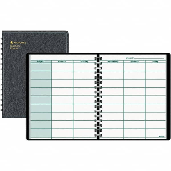 AT-A-GLANCE - 52 Sheet, 8-1/2 x 10-7/8", Teacher's Planner - Black - Makers Industrial Supply