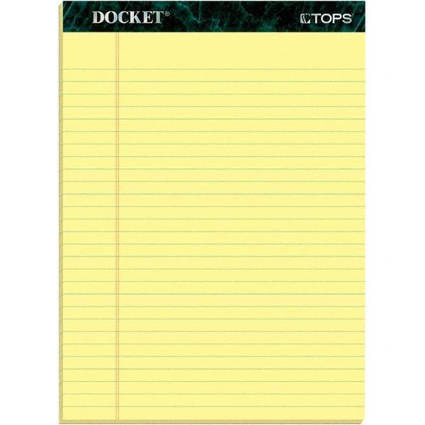 TOPS - 50 Sheet, 8-1/2 x 11-3/4", Legal/Wide (Style) Writing Pad - Canary - Makers Industrial Supply