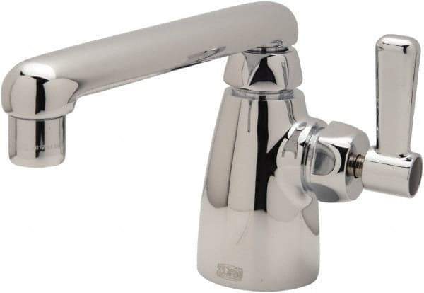 Zurn - Swing Spout/Nozzle, Two Handle, Chrome Plated Single Hole Mount, Laboratory Faucet - Lever Handle - Makers Industrial Supply