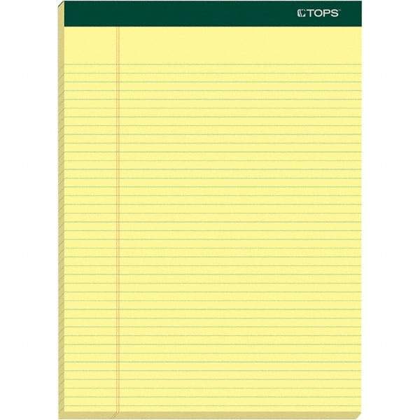 TOPS - 100 Sheet, 8-1/2 x 11-3/4", Narrow Writing Pad - Canary - Makers Industrial Supply