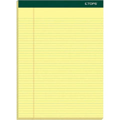 TOPS - 100 Sheet, 8-1/2 x 11-3/4", Narrow Writing Pad - Canary - Makers Industrial Supply