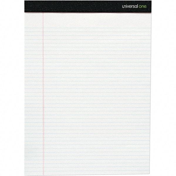 Universal One - 50 Sheet, 8-1/2 x 11-3/4", Legal/Wide (Style) Writing Pad - White - Makers Industrial Supply