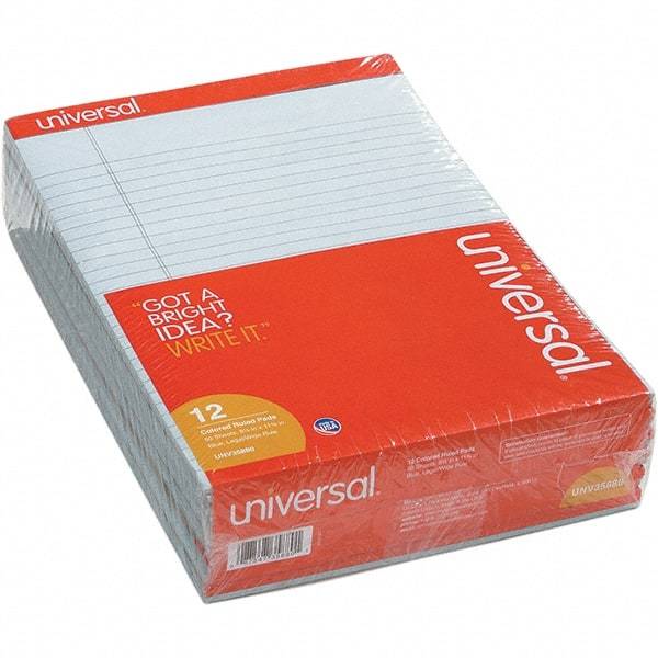 UNIVERSAL - 50 Sheet, 8-1/2 x 11", Legal (Style) Note Pad - Blue - Makers Industrial Supply