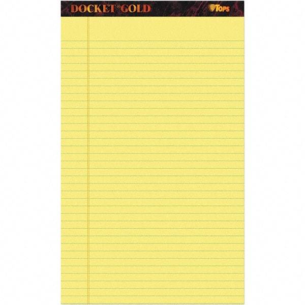 TOPS - 50 Sheet, 8-1/2 x 14", Legal/Wide (Style) Writing Pad - Canary - Makers Industrial Supply