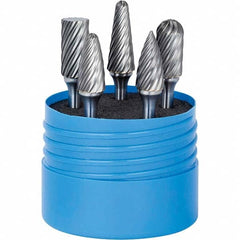 SGS Pro - Burr Sets Head Shape: Ball Nose Cone; Ball Nose Cylinder; Ball Nose Tree; Cylinder w/Endcut; Pointed Tree Tooth Style: Double Cut - Makers Industrial Supply