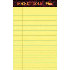 TOPS - 50 Sheet, 5 x 8", Narrow Writing Pad - Canary - Makers Industrial Supply