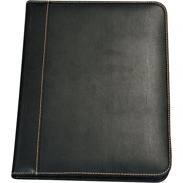 Samsill - 50 Sheet, 8-1/2 x 11", Legal (Style) Leather Padfolio - Black - Makers Industrial Supply