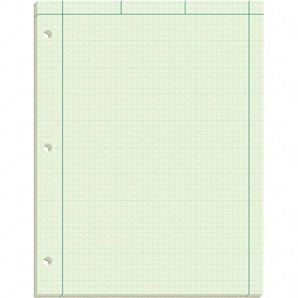 TOPS - 100 Sheet, 8-1/2 x 11", Quadrille Engineering Computation Pad - Black, Green - Makers Industrial Supply