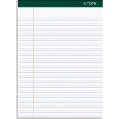 TOPS - 100 Sheet, 8-1/2 x 11-3/4", Narrow Docket Ruled Pad - White - Makers Industrial Supply