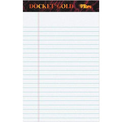 TOPS - 50 Sheet, 6 x 8", Narrow Writing Pad - White - Makers Industrial Supply