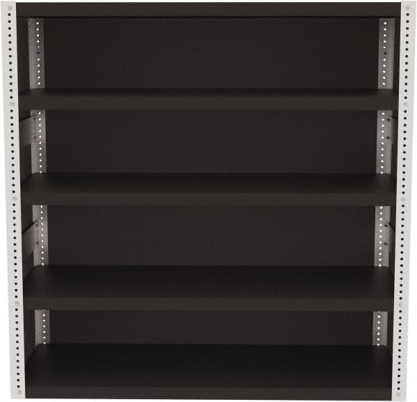 Valley Craft - 4 Shelves, 10,000 Lb Capacity, Enclosed Shelving - 60" Wide x 24" Deep x 60" High, Gray - Makers Industrial Supply