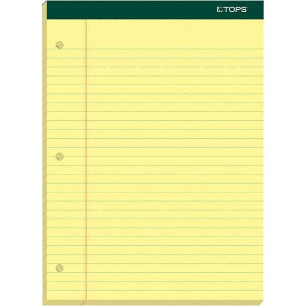 TOPS - 100 Sheet, 8-1/2 x 11-3/4", Legal/Wide (Style) Writing Pad - Canary - Makers Industrial Supply