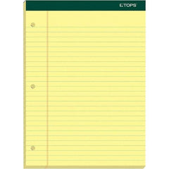 TOPS - 100 Sheet, 8-1/2 x 11-3/4", Legal/Wide (Style) Writing Pad - Canary - Makers Industrial Supply