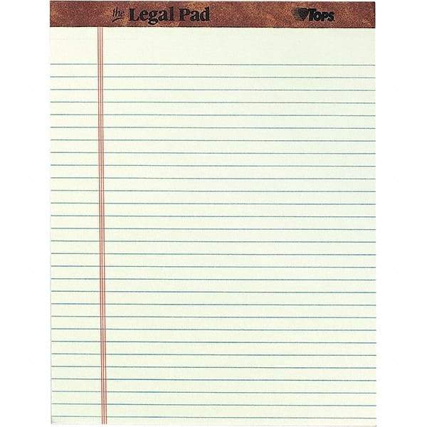 TOPS - 50 Sheet, 8-1/2 x 11-3/4", Legal/Wide (Style) Legal Pad - Green Tint - Makers Industrial Supply