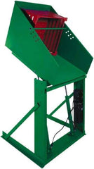 Valley Craft - 2,000 Lb Load Capacity, Steel Box Dumper - 66" Wide x 48" Long x 72" High, Green - Makers Industrial Supply