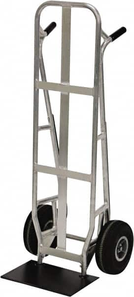 Valley Craft - 600 Lb Capacity 51" OAH Hand Truck - Dual Loop Handle, Aluminum, Pneumatic Wheels - Makers Industrial Supply