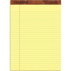 TOPS - 50 Sheet, 8-1/2 x 11", Legal/Wide (Style) Legal Pad - Canary - Makers Industrial Supply