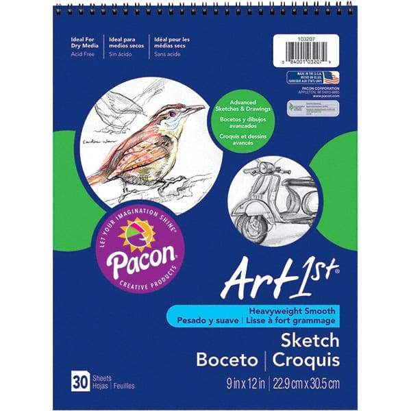 Pacon - 30 Sheet, 9 x 12", Sketch - White - Makers Industrial Supply