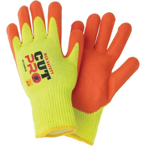 MCR Safety - Size S, ANSI Cut Lvl A6, Puncture Lvl 4, Abrasion Lvl 6, Nitrile Coated Synthetic Cut Resistant Gloves - Exact Industrial Supply