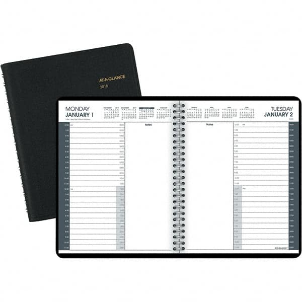 AT-A-GLANCE - 365 Sheet, 6-7/8 x 8-3/4", Appointment Book - Black - Makers Industrial Supply