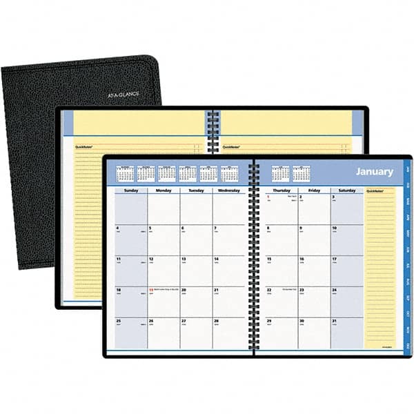 AT-A-GLANCE - 24 Sheet, 6-7/8 x 8-3/4", Monthly Planner - Black - Makers Industrial Supply