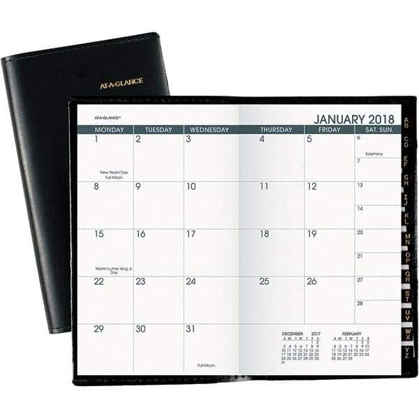 AT-A-GLANCE - 24 Sheet, 3-1/2 x 6-1/8", Weekly Appointment Book - Black & White - Makers Industrial Supply