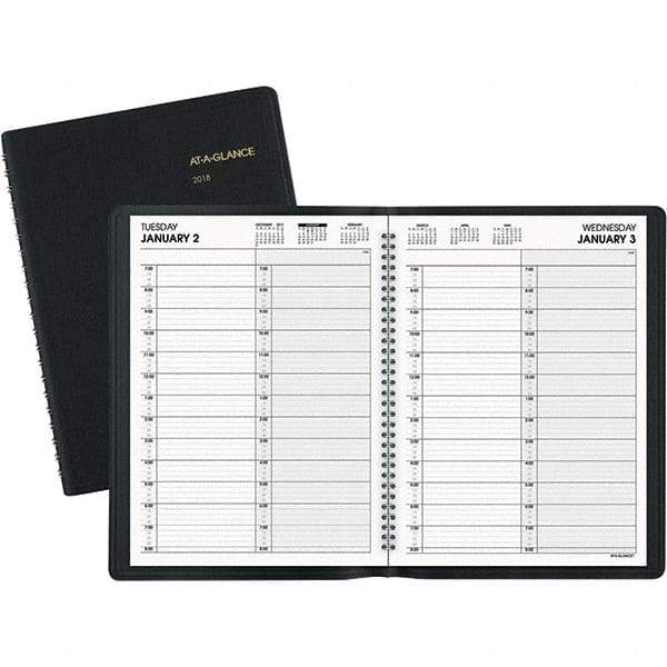 AT-A-GLANCE - 365 Sheet, 8 x 10-7/8", Appointment Book - Black - Makers Industrial Supply