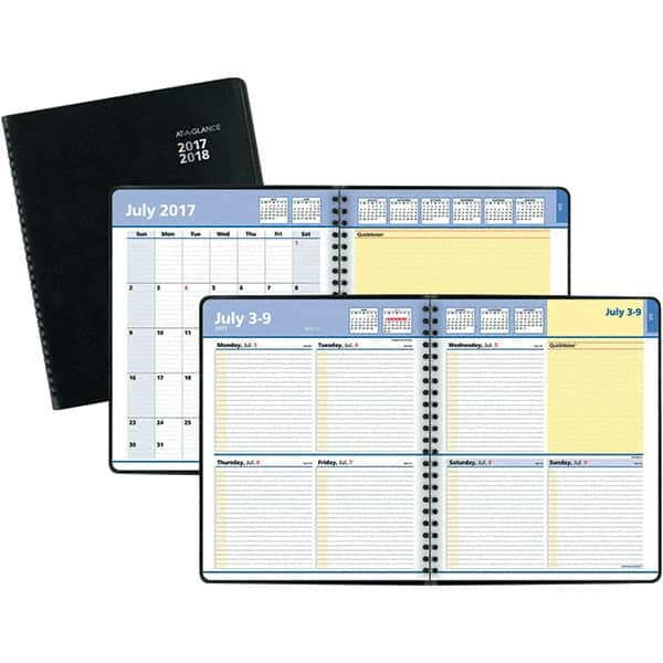 AT-A-GLANCE - 104 Sheet, 8 x 9-7/8", Weekly/Monthly Planner - Black - Makers Industrial Supply