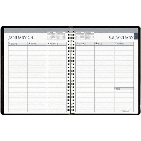 House of Doolittle - 104 Sheet, 6-7/8 x 8-3/4", Weekly Appointment Book - Black - Makers Industrial Supply