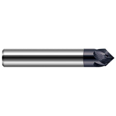 Harvey Tool - 1/4" Diam 60°/120° 4-Flute Single End Solid Carbide Chamfer Mill - Exact Industrial Supply