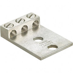 Panduit - 6 AWG Noninsulated Lug Connection Square Ring Terminal - 1/2" Stud, 4" OAL x 2.82" Wide, Tin Plated Aluminum Contact - Makers Industrial Supply