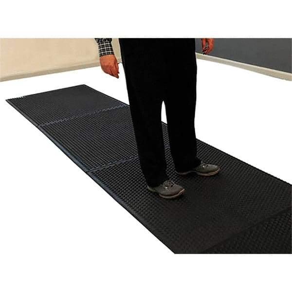 Barefoot - 3' Long x 4' Wide, Dry Environment, Anti-Fatigue Matting - Black, EPDM Rubber with EPDM Rubber Base - Makers Industrial Supply