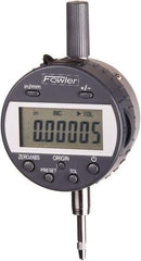 Fowler - 0 to .5" Range, 0.00005" Graduation, Electronic Drop Indicator - Flat Back, Accurate to 0.0002", Inch & Metric System, LCD Display - Makers Industrial Supply