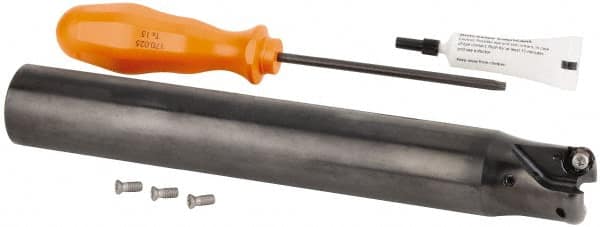 Kennametal - 1-1/4" Cutting Diam, 1-1/4" Shank Diam, 1-1/4" Max Depth of Cut, Straight Shank Indexable Copy End Mill - 2 Inserts, RN.J 1204M0.. Insert, KDR Toolholder, Through Coolant - Makers Industrial Supply