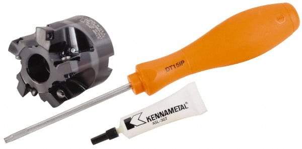 Kennametal - 52mm Cut Diam, 22mm Arbor Hole, 3mm Max Depth of Cut, 10.5° Indexable Chamfer & Angle Face Mill - 5 Inserts, SD.T 1204... Insert, Right Hand Cut, 5 Flutes, Through Coolant, Series Z-Axis Mills - Makers Industrial Supply