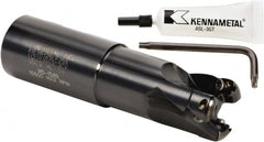 Kennametal - 1-1/4" Cut Diam, 0.404" Max Depth of Cut, 1-1/4" Shank Diam, 122.94mm OAL, Indexable Square Shoulder End Mill - LF.W 2.52.R Inserts, Weldon Shank, 0° Lead Angle, Series RPF - Makers Industrial Supply