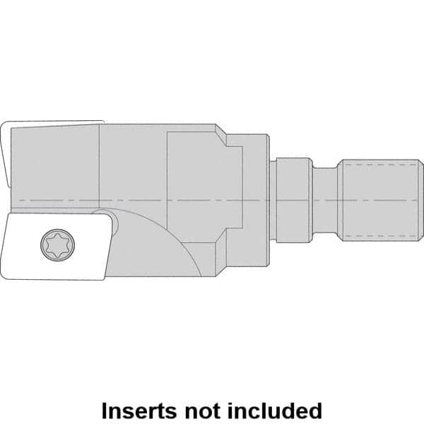 Kennametal - 16mm Cut Diam, 8.5mm Max Depth of Cut, 25.21mm OAL, Indexable Square Shoulder Helical End Mill - AD.. 1035.. Inserts, M8 Modular Connection, 0° Lead Angle, Series NGE-A - Makers Industrial Supply