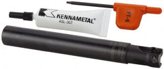 Kennametal - 16mm Cut Diam, 6.98mm Max Depth of Cut, 16mm Shank Diam, 100mm OAL, Indexable Square Shoulder End Mill - EDPT 0703.. Inserts, Cylindrical Shank, 0° Lead Angle, Through Coolant, Series Mill 1-07 - Makers Industrial Supply