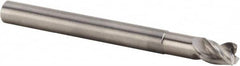 Kennametal - 3/8", 3 Flute, Single End, Solid Carbide, 0.03" Corner Radius End Mill - 4" OAL, 45° Helix, Right Hand Flute, 1/2" LOC, Right Hand Cut, 2-1/8" Extended Reach - Makers Industrial Supply