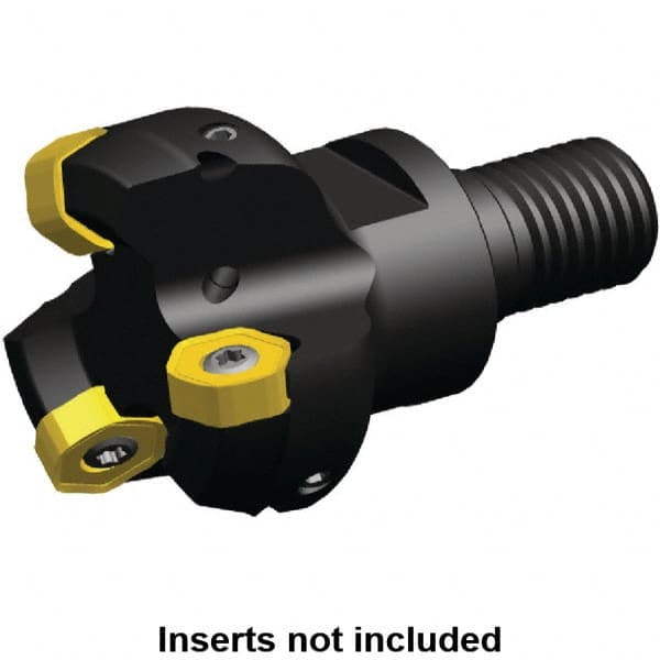 Kennametal - 25mm Cut Diam, 0.064" Max Depth, M16 Modular Connection Indexable High-Feed End Mill - Screw Holding Method, HNGJ0604ANENLD Insert, KSHR Toolholder, Through Coolant - Makers Industrial Supply