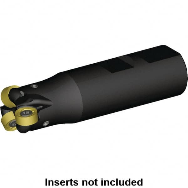 Kennametal - 25mm Cutting Diam, 63/64" Shank Diam, 63/64" Max Depth of Cut, Straight Shank Indexable Copy End Mill - 3 Inserts, RN.J 10T3M0.N.. Insert, KDR Toolholder - Makers Industrial Supply