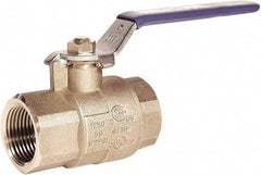 Milwaukee Valve - 2" Pipe, Full Port, Brass UL, CSA, FM, NSF Approved Ball Valve - 2 Piece, Threaded (NPT) Ends, Lever Handle, 600 WOG, 150 WSP - Makers Industrial Supply