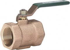 Milwaukee Valve - 1" Pipe, Full Port, Bronze Full Port Ball Valve - Bi-Directional, Threaded (NPT) Ends, Lever Handle, 175 WOG - Makers Industrial Supply