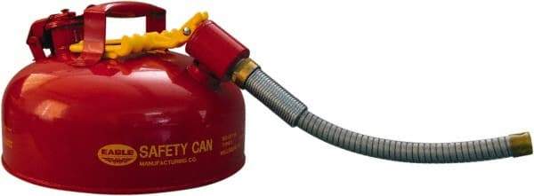 Eagle - 1 Gal Steel Type II Safety Can - 7-1/4" High x 11-1/4" Diam, Red - Makers Industrial Supply