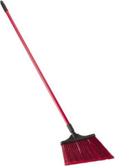 O-Cedar - 13" Wide, Red Synthetic Bristles, 48" Fiberglass Handle, Angled Broom - Flagged - Makers Industrial Supply