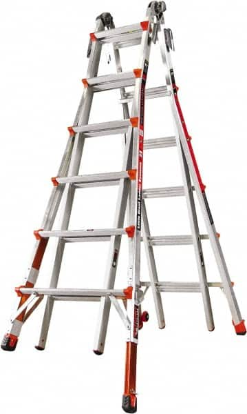 Little Giant Ladder - 22 Steps, 23' High, Type IA Rating, Aluminum Multi-Use Ladder - 300 Lb Load Capacity, 31" Base Width - Makers Industrial Supply